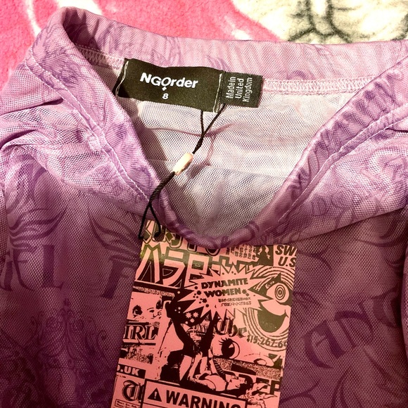 Lavender Long Sleeve Crop Top and Skirt Set - Picture 3 of 5